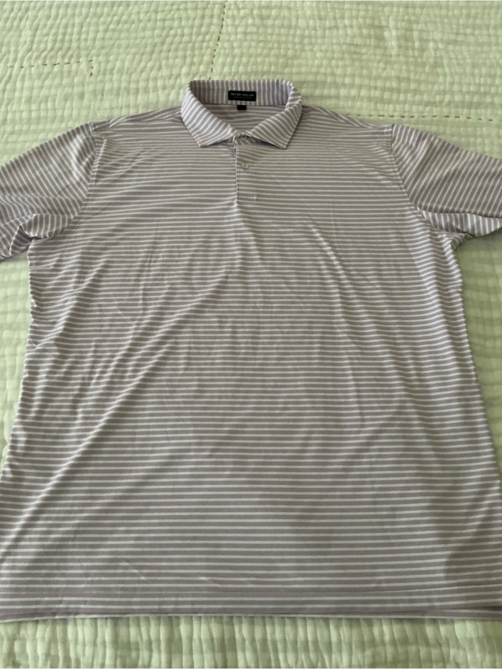 Peter Millar Men's Striped Polo - Light Lavender & White